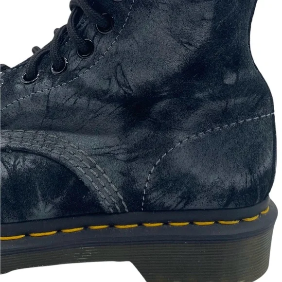 Dr. Martens Womens Shoes Pascal Boots Sz 5 Black Tie Dye Combat Casual Trendy - Picture 6 of 15